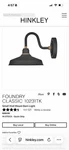 Hinkley Lighting 10231TK Foundry 10" Tall Outdoor Wall - Textured Black. Fixed Price $125.00.