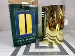 (1) Vintage 80S Art Deco Mirror Brass Metal Curved Half Round Wall Sconce Light. Fixed Price $67.96.