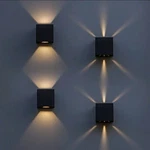 Lutec 4-PACK Led Up & Down Modern Wall Lamp, Aluminum Anti Medium SQUARE-4 Pcs. Fixed Price $36.00.