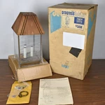 Vtg Progress Lighting 3-LIGHT Outdoor Brass & Wood Post Lantern Model TC5404. Fixed Price $169.95.
