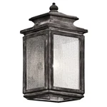 Kichler Wiscombe Park Outdoor Wall 1LT, Weathered Zinc, Clear Seeded - 49501WZC. Fixed Price $269.99.