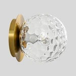 Modern Glass Globe Wall Sconce: Gold Spherical Sconces Light With Hammered Cl.... Fixed Price $46.80.