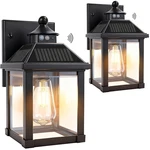 Cyhkee Solar Wall Lights Outdoor Large Size Porch Sconce BLACK-2PACK. Fixed Price $100.83.
