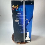 Vintage 2002 Easy Lite White Glass Brushed Silver Pendant Light Lamp Nib. Fixed Price $70.00.