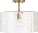 Capital 241311AD Emerson Semi Flush, 1-LIGHT 100 Watts, Aged Brass. Fixed Price $229.38.