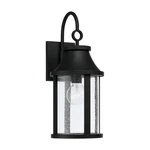 Capital Lighting Bridger 1LT Outdoor Wall Lantern, Black/clear Seeded - 953611BK. Fixed Price $190.00.