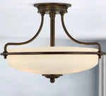 Open Box Quoizel 3-LIGHT Griffin Semi-flush Mount Palladian Bronze Fixture. Fixed Price $189.95.