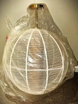Crate & Barrel, Ivory, Woven Rope, Flush Mount Ceiling Light. Model 607534, New. Fixed Price $45.00.