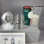 Hometrends Outdoor White Semi-gloss Wall Lantern Light 156460 Sconce. Fixed Price $9.99.