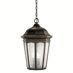 Kichler Courtyard Outdoor Pendant 3LT, Rubbed Bronze, Clear Seeded - 9539RZ. Fixed Price $519.99.
