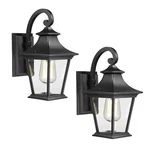 Jazava HDXE219B-2PKDM 1-LIGHT Black Finish With Clear Glass Hardwired Outdoor Wa. Fixed Price $69.99.