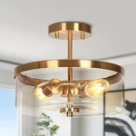 Classy Leaves Semi Flush Mount Ceiling Light Modern Gold Fixture. Fixed Price $52.34.