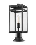 Z-lite 596PHMR-553PM Nuri 20" Tall Outdoor Pier Mount Post Light Black. Fixed Price $222.00.