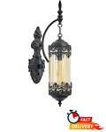 Rustic Wall Sconce Amber Glass Vintage Lantern Light Farmhouse Decor Black. Fixed Price $117.50.