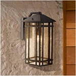 Sierra Craftsman Art Deco Outdoor Wall Light Fixture Rubbed Bronze Brown Steel 1. Fixed Price $280.99.