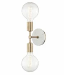 Mitzi Chloe H110102-AGB Aged Brass / Marble 2-LIGHT 5"W Wall Sconce. Fixed Price $113.97.