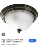 Progress Lighting Close-to-ceiling Antique Bronze 2-LIGHT Melon Glass P3817-20. Fixed Price $15.00.