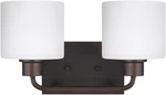 Seagull Canfield Transitional Two-light Wall/bath Fixture Bronze Finish. Fixed Price $197.99.