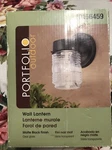 Portfolio 156459 Outdoor Wall Lantern, Matte Black Finish, Clear Glass. Fixed Price $8.00.