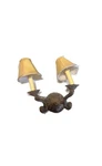 Vintage Murray Feiss 2-LIGHT Empire Style Bronze Wall Sconce With Shades, 2002. Fixed Price $150.00.