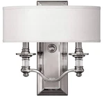Hinkley Lighting Sussex 14" Brushed Nickel 2 Wall Sconce W/shroud. Fixed Price $224.99.