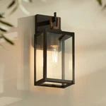 Possini Euro Trystin 13" High Black And Brass Outdoor Wall Light. Fixed Price $124.99.