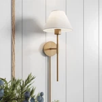 Nathan James Millie 9 In. 1-LIGHT Brass Modern Plug-in Wall Lamp Sconce. Fixed Price $47.45.