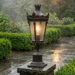22" Outdoor Lamp Post Pole Light Vintage Crown Led Pier Mount Lantern Fixture Ul. Fixed Price $136.99.