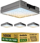 Led Canopy Light 4PACK, 80/100/120/150W Selectable, 5000K 22500LM Commercia. Fixed Price $449.99.