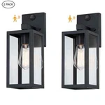 Hukoro Martin 14.1" Matte Black Motion Sensor Outdoor Wall Lantern (2-PACK). Fixed Price $49.95.