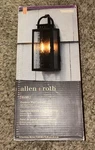 Allen Roth Elder Outdoor Light Lantern #2602002 Satin Black Finish Glass New. Fixed Price $34.99.