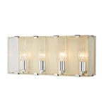 Fifth & Main Lighting Brenton 4-LIGHT Champagne Silver Sconce W/ Beveled Glass. Fixed Price $39.95.