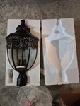 Elegant Minka Lavery 9136-95 Outdoor Post Light Heritage Gold Seedy Glass. Fixed Price $200.00.