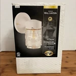 Hampton Bay Outdoor Wall Lantern White Shiny Finish Clear Glass 252 552 New. Fixed Price $18.95.