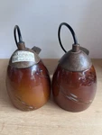 Hampton Bay 445994 Bronze Wall Sconce Amber Glass Shade Light Lamp Pair Of 2. Fixed Price $49.79.