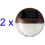 Solar Powered Round Mini Led Deck / Step Light, Bronze Finish, 2-PACK. Fixed Price $18.95.