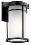 Kichler Toman 10.25" Light Outdoor Wall With Satin Etched Glass Black. Fixed Price $68.00.