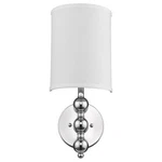 Silver Chrome Wall Light With Linen Fabric Shade. Fixed Price $183.12.