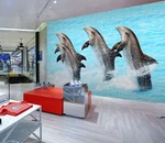 3D Dolphin Show A3344 Business Wallpaper Murals Self-adhesive Commerce. Fixed Price $214.88.