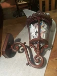 Tuscany 1 Light Outdoor Cast Aluminum Wall Sconce Seedy Glass Rust By Melissa. Fixed Price $197.00.