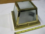 Square Frosted Brass Glass Flush Mount Ceiling Porch Light Fixture. Fixed Price $24.95.