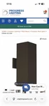 Progress Lighting P5644-20-30K Modern Outdoor Brown Wall Light, Lights, 6X18. Fixed Price $215.00.