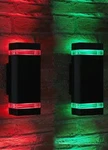 2 Pack Red & Green Double Up Down Led Outdoor Wall Lights Sconce Porch, IP65. Fixed Price $58.89.