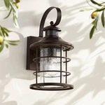 Coastal Outdoor Wall Light Fixture Bronze 14" Motion Sensor For Exterior House. Fixed Price $124.99.