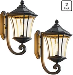 Zanritelit Outdoor Wall Lanterns Black Aluminum Alloy Glass Waterproof 2 Pack. Fixed Price $35.00.