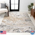 Jonathan Swirl Marbled Beige/ivory Indoor Area Rug 4X6 Ft Abstract For Living. Fixed Price $94.15.