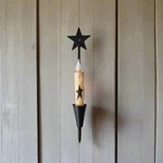Primitive Rustic Black Iron Star Taper Wall Sconce 9". Fixed Price $14.99.