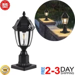 Solar Post Lights, Dusk To Dawn Lamp With Pier Mount Base. Fixed Price $43.99.