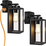 2-PACK Porch Lights Outdoor With Ul Certified Outlet, Modern Wall. Fixed Price $87.99.