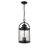 Powder Coated Black Three Light Outdoor Hanging Lantern From The Livingston. Fixed Price $176.00.